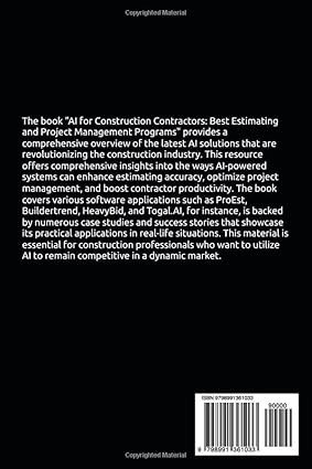 Best Book on AI -- AI for Construction Contractors: Best Estimating and Project Management Programs